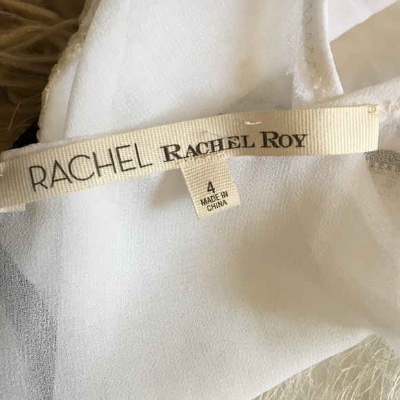 RACHEL Rachel Roy Fringed Dress Sz 4 White Special Occasion Cocktail Party Dress - Picture 7 of 10